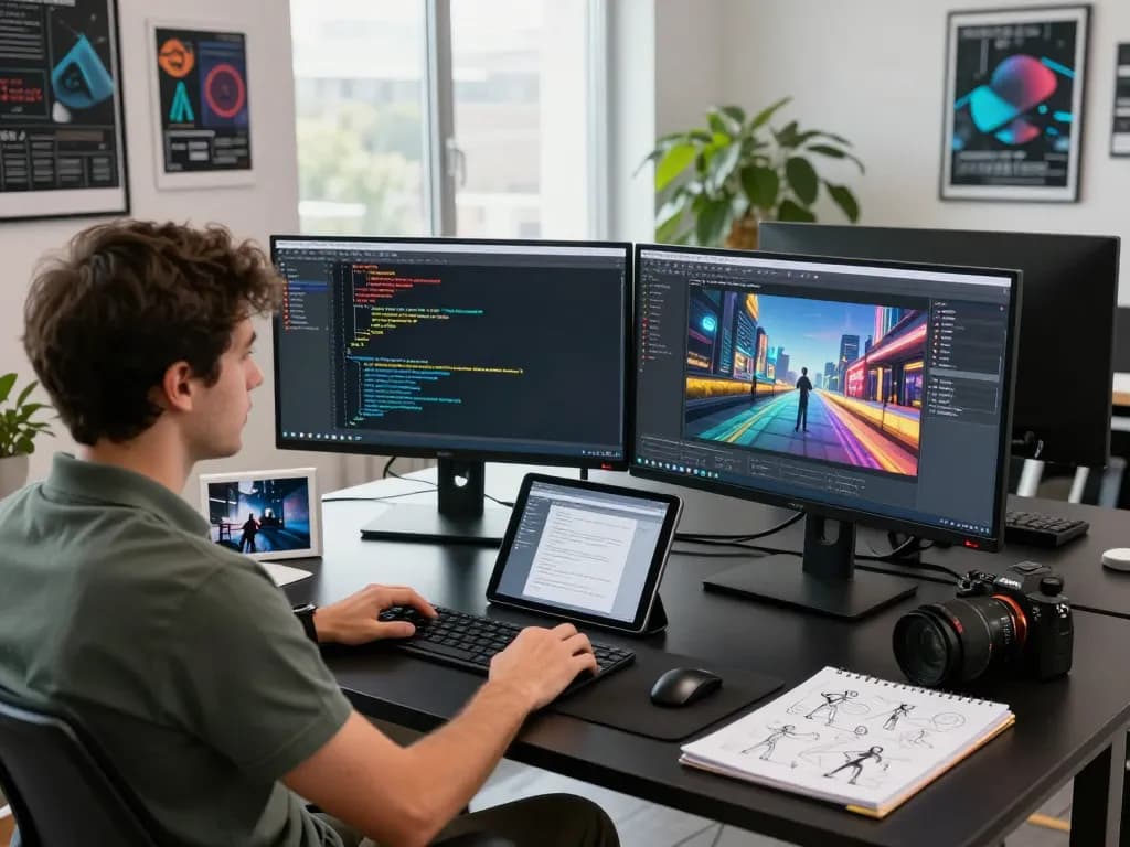 Tech workspace highlighting mind control software development with Kling 2.6 Motion Control AI.