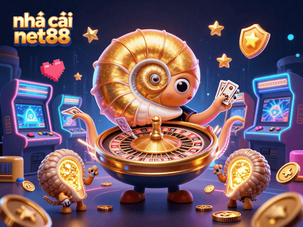 Win big with nhà cái net88 in this vibrant casino-themed 3D illustration featuring gaming excitement.