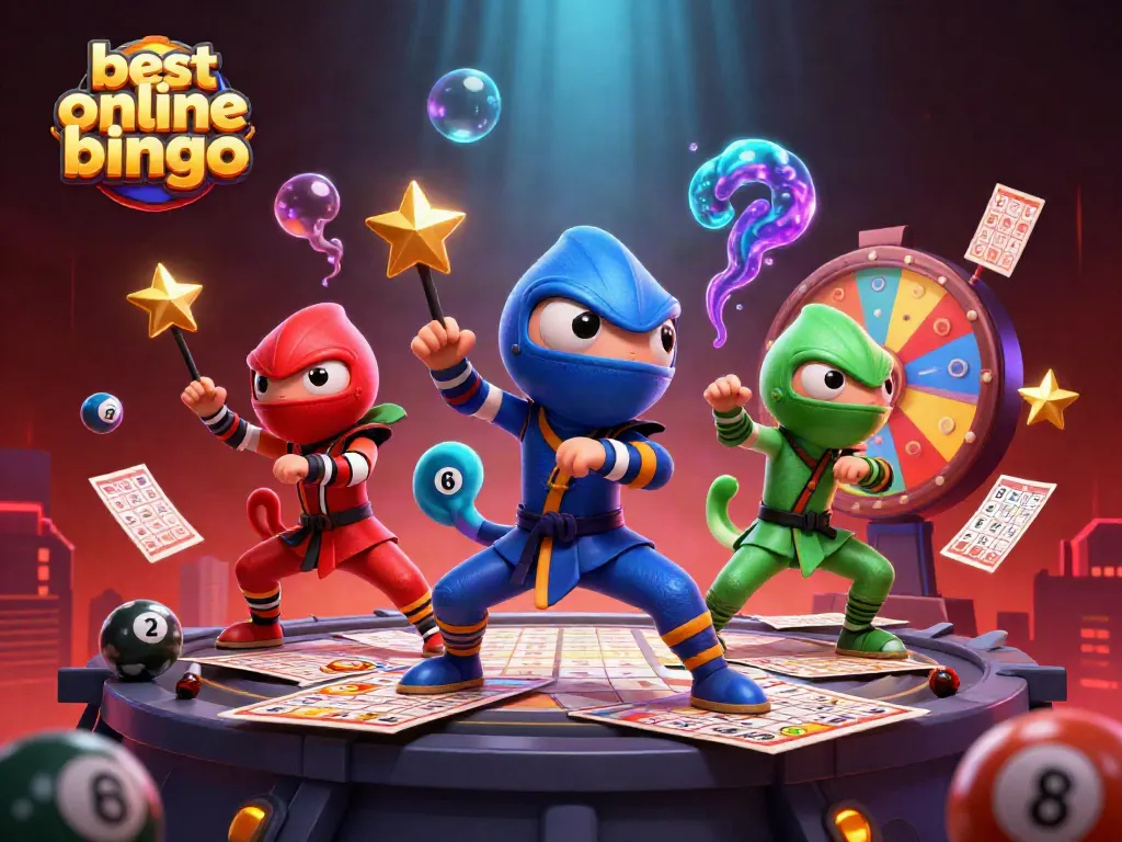 Experience the excitement of the best online bingo with chameleons in action surrounded by bingo balls.