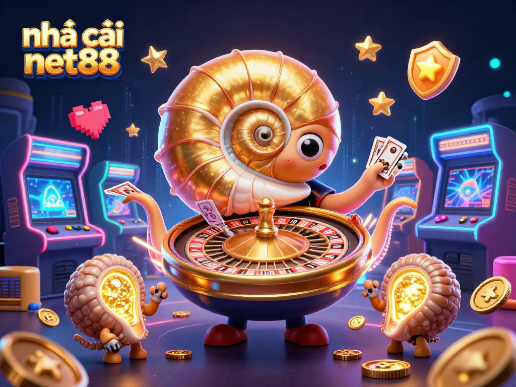 Win big with nhà cái net88 in this vibrant casino-themed 3D illustration featuring gaming excitement.