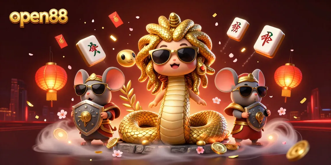 Experience the excitement of open88 with a vibrant illustration of gaming characters and elements.