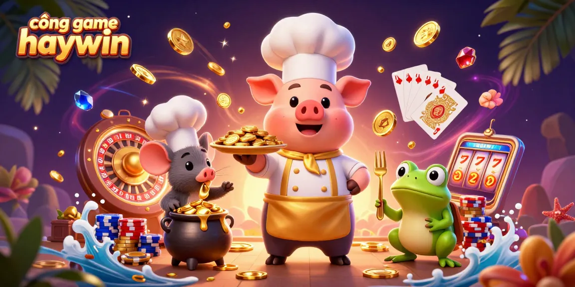 Experience the excitement of cổng game haywin with vibrant casino elements and charismatic characters